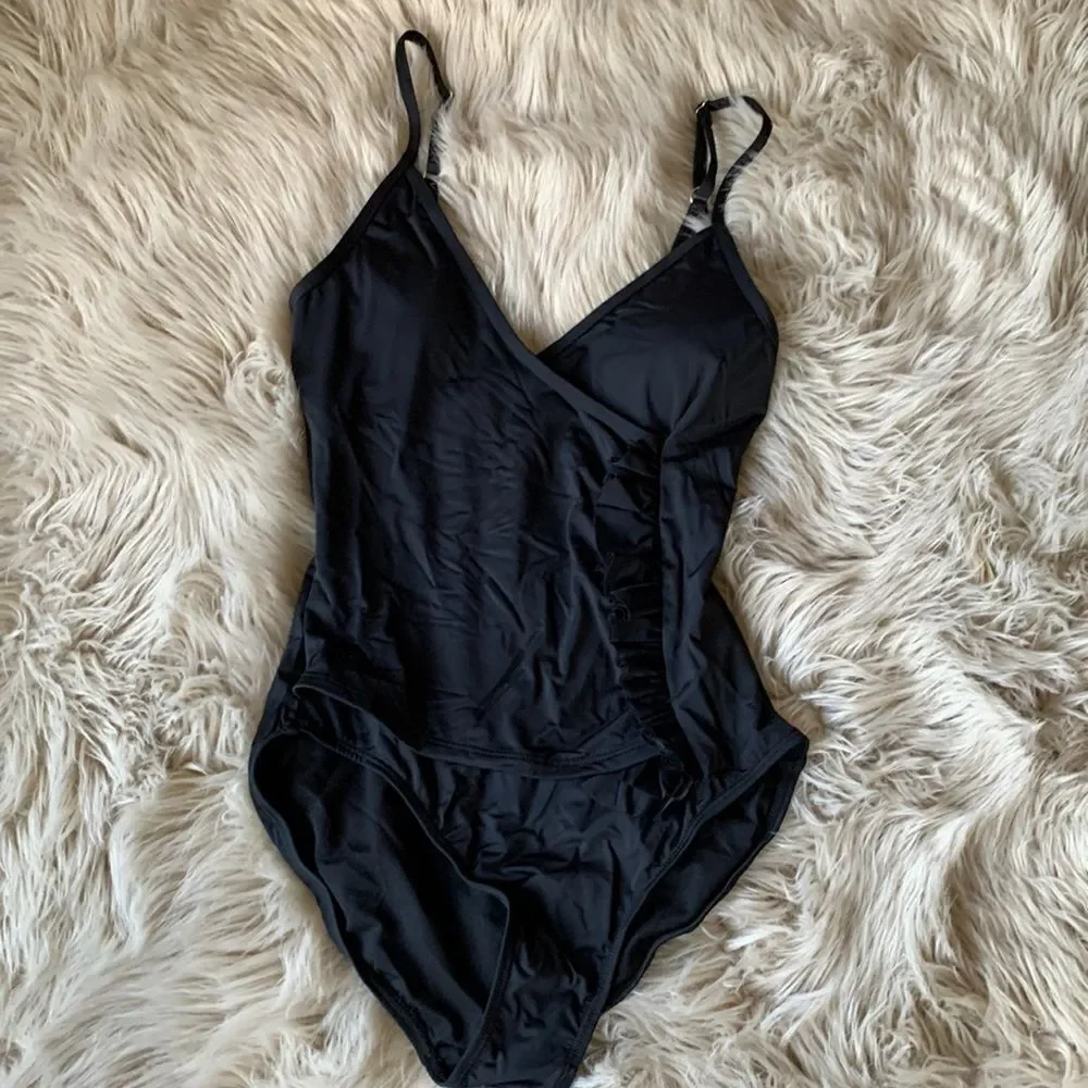 Designer One Piece Swimsuit black S